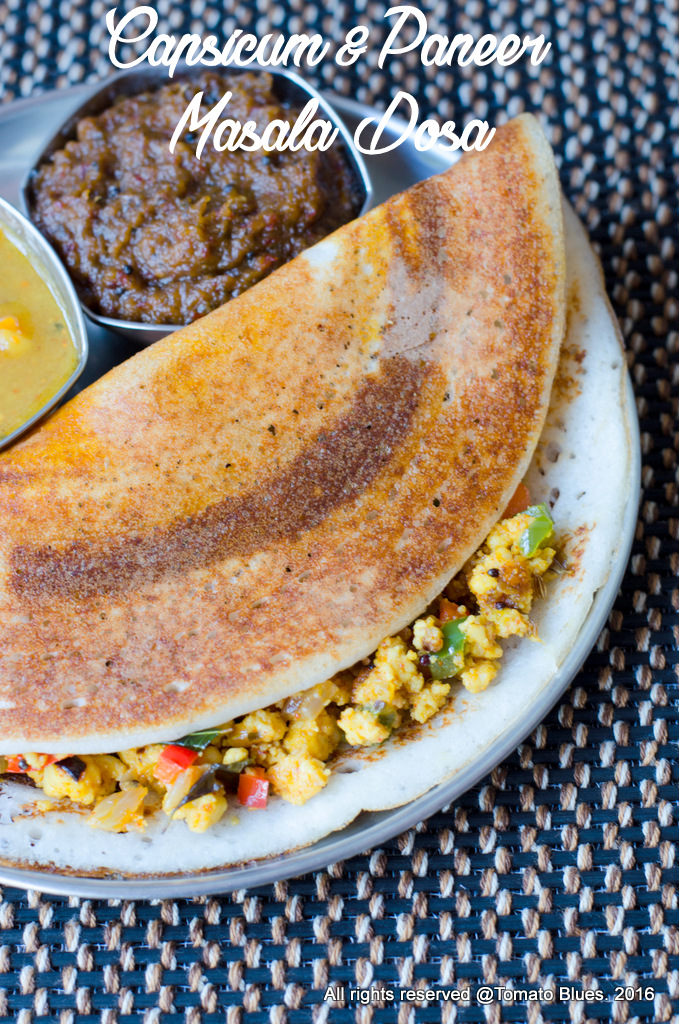 capsicum paneer masala dosa