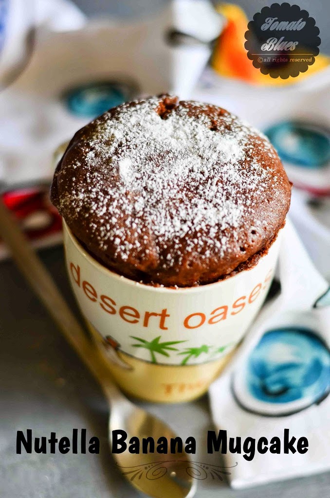 Nutella banana mug cake