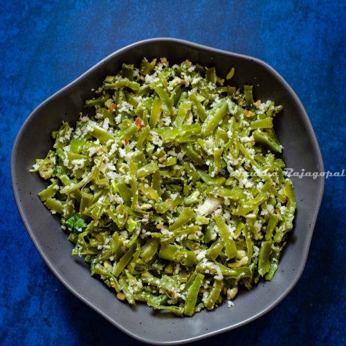 south-indian-avarakkai-poriyal-in-a-grey-bowl