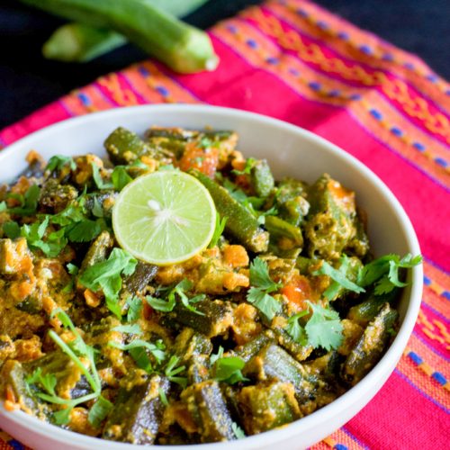 achari bhindi- no onion no garlic recipe