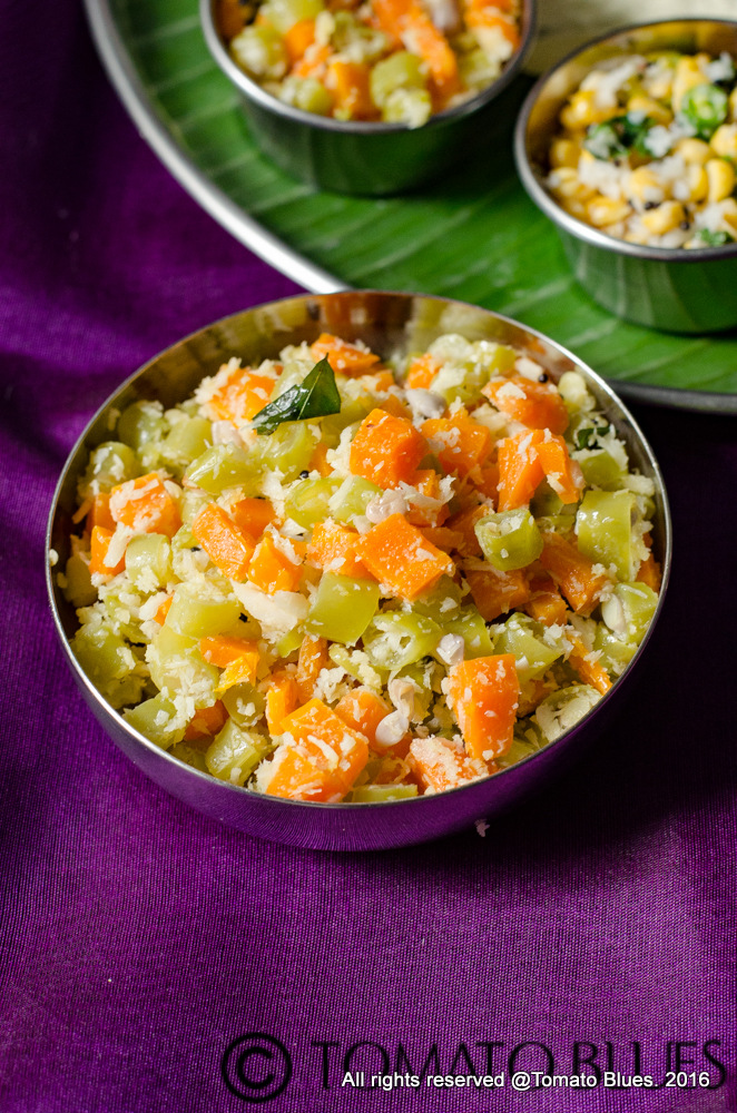 South Indian carrot beans poriyal