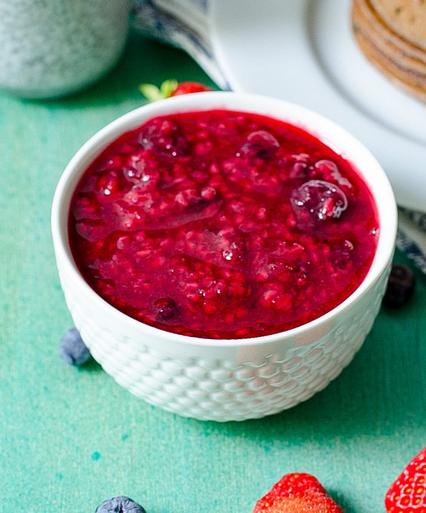 microwave mixed berry compote