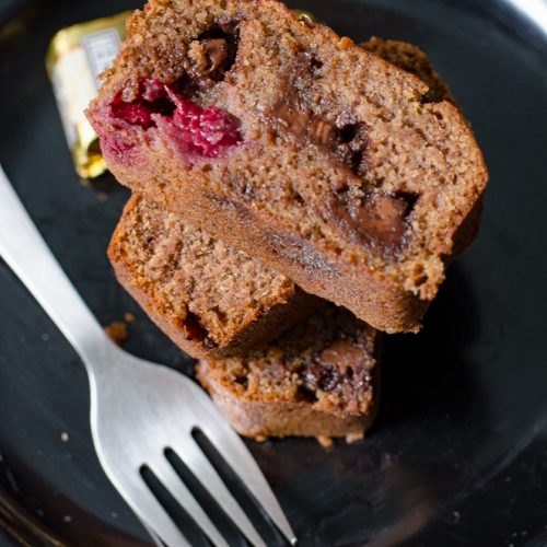 chocolate raspberry banana bread