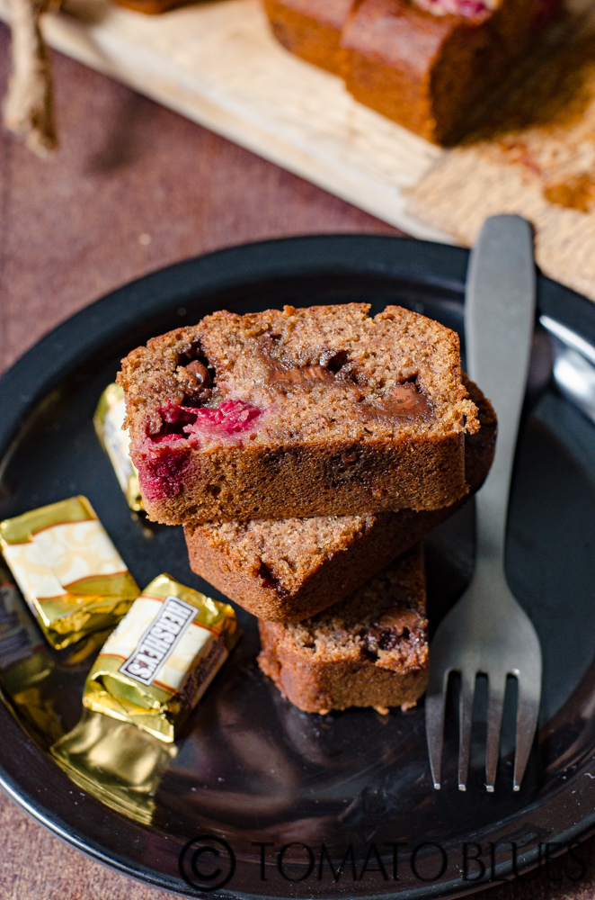 chocolate raspberry banana bread