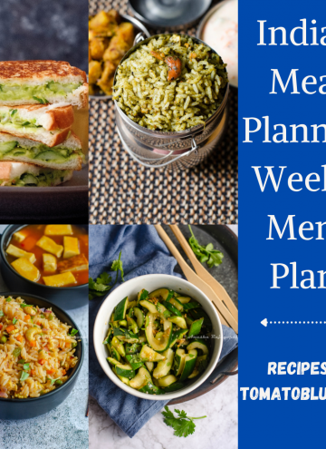 Indian meal plans- Vegetarian meal planning ideas for the week