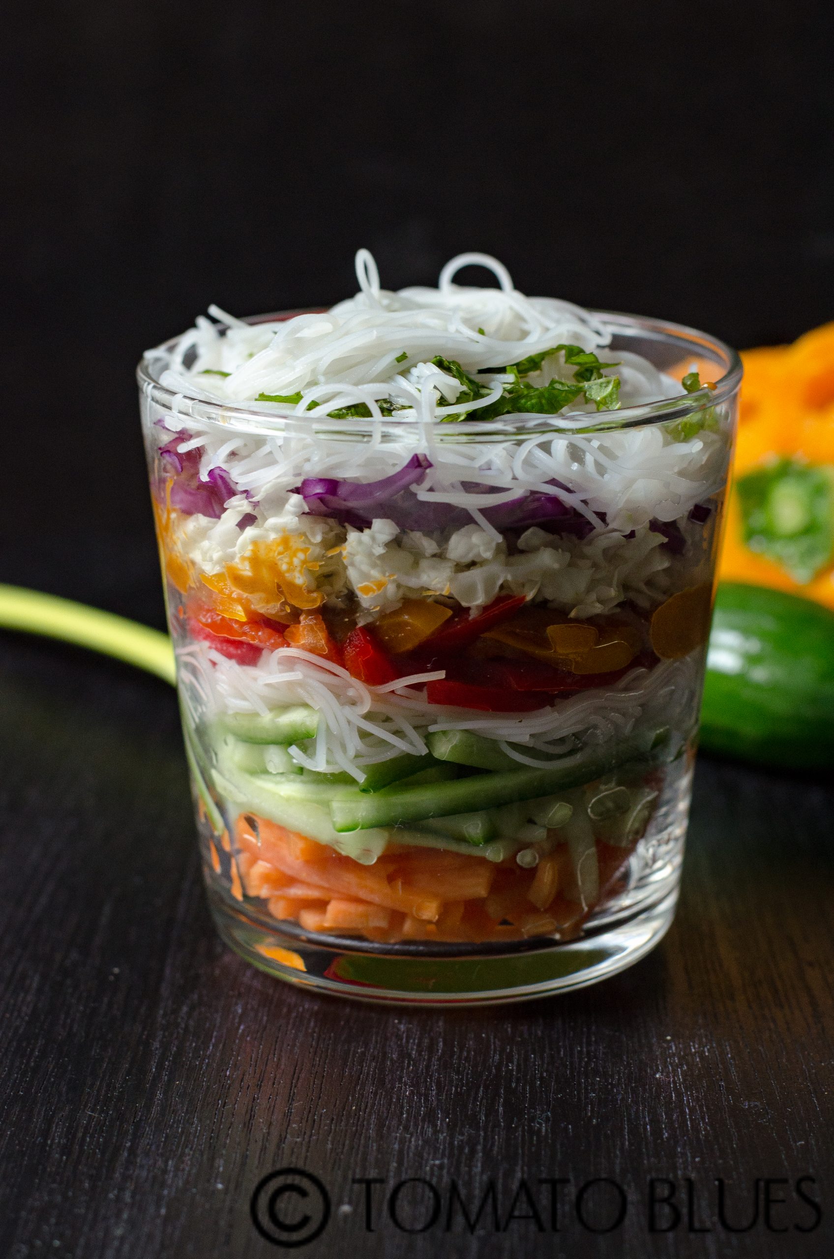 spring roll salad in a jar