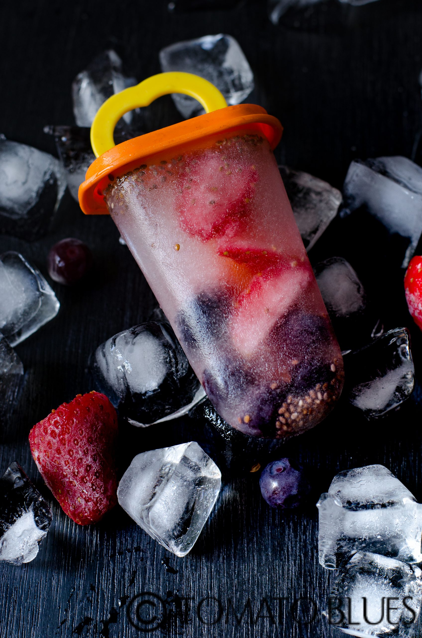 berry chia popsicles