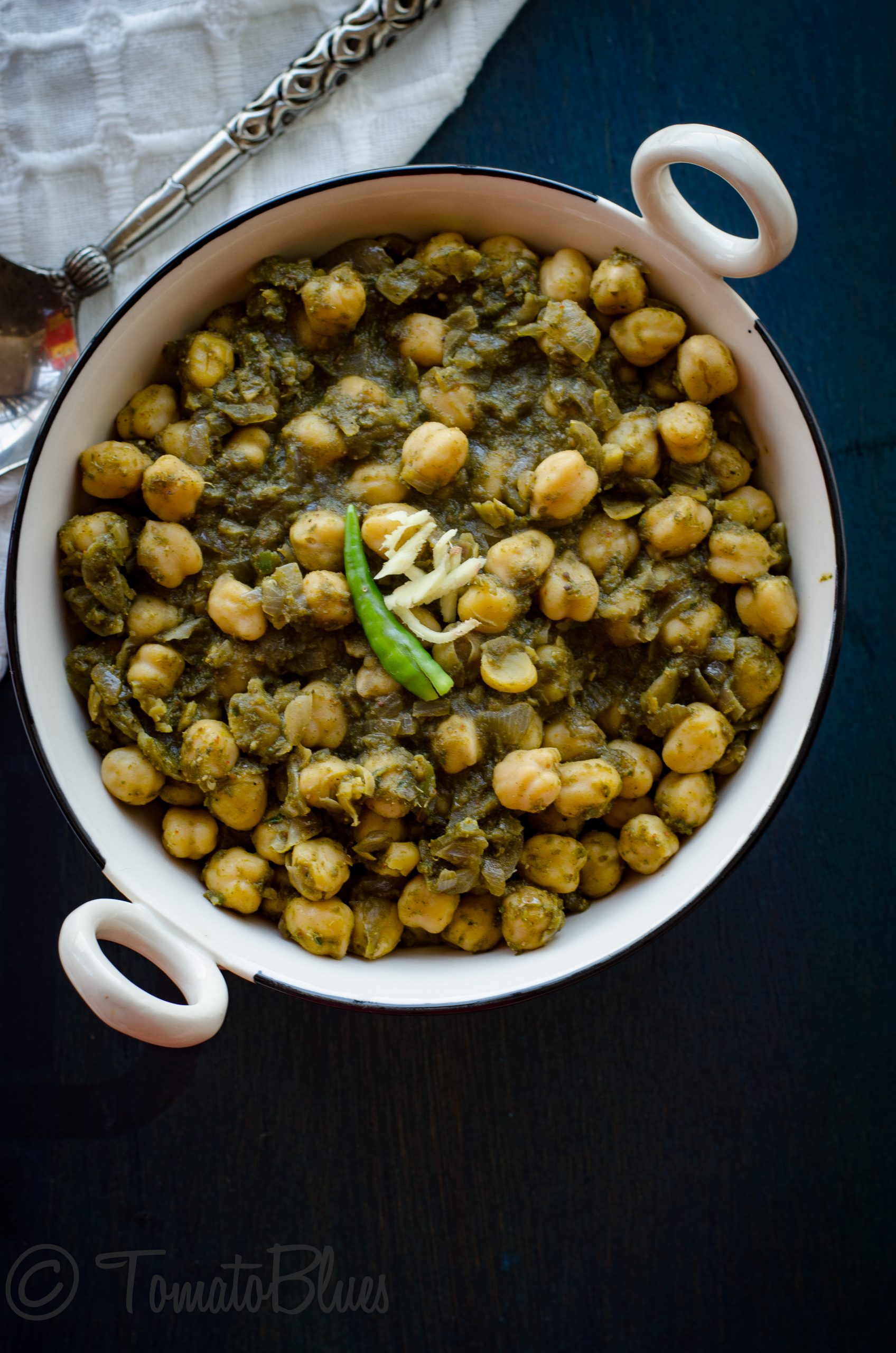 Dhania Chole Masala Recipe Hara Dhania Channa Masala Tomato Blues