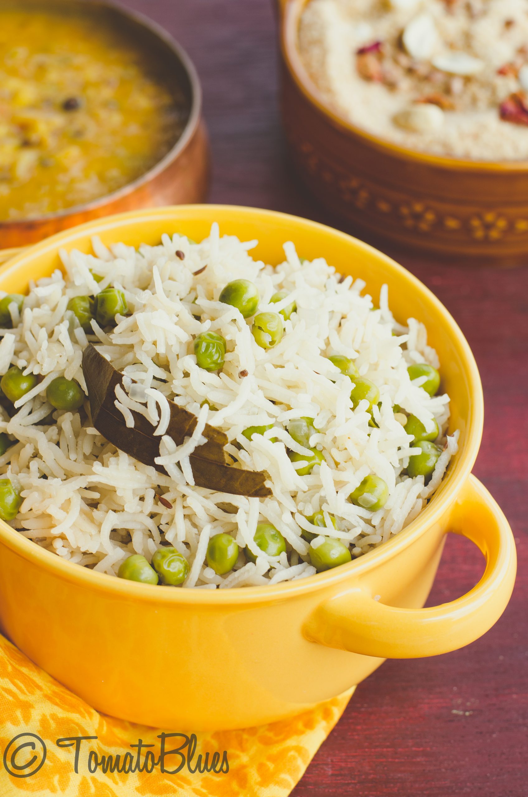 Restaurant Style Peas Pulao Easy Peas Pulao Tomato Blues