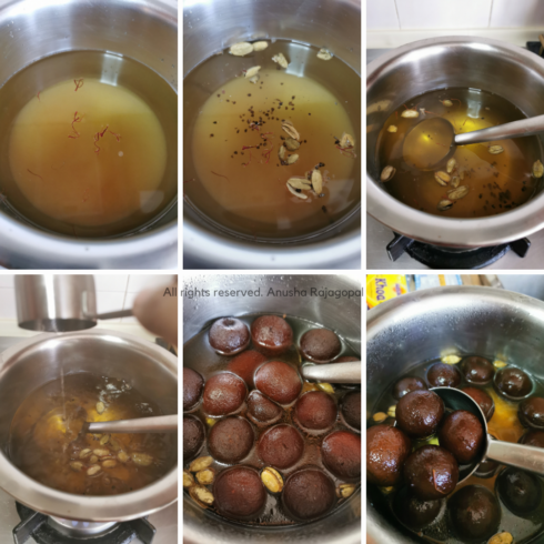 making sugar syrup for kala jamun