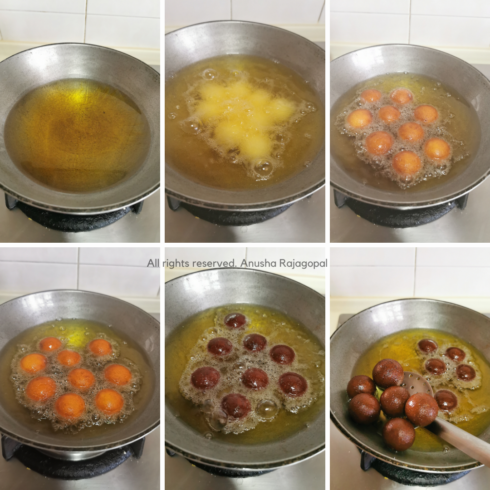 frying Kala Jamun