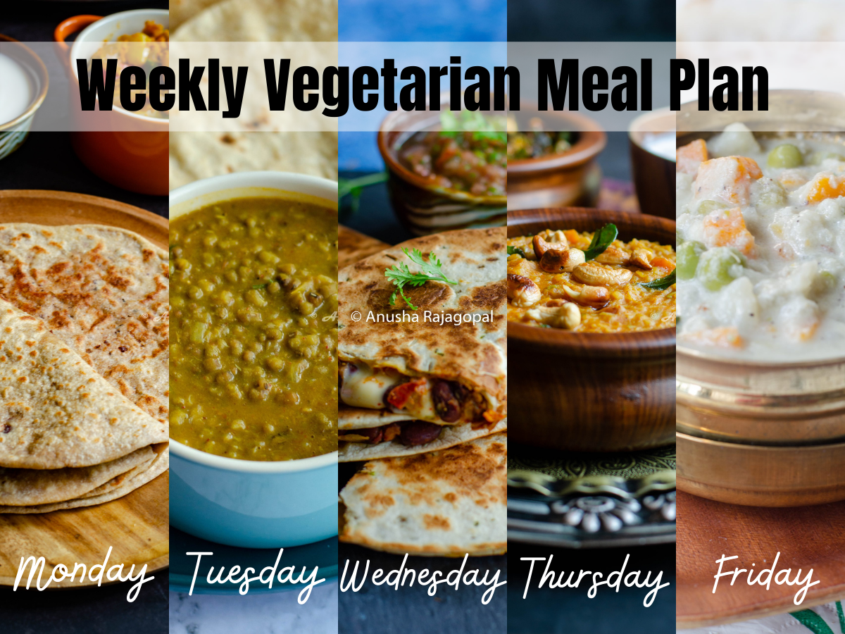 weekly Indian vegetarian meal plans f