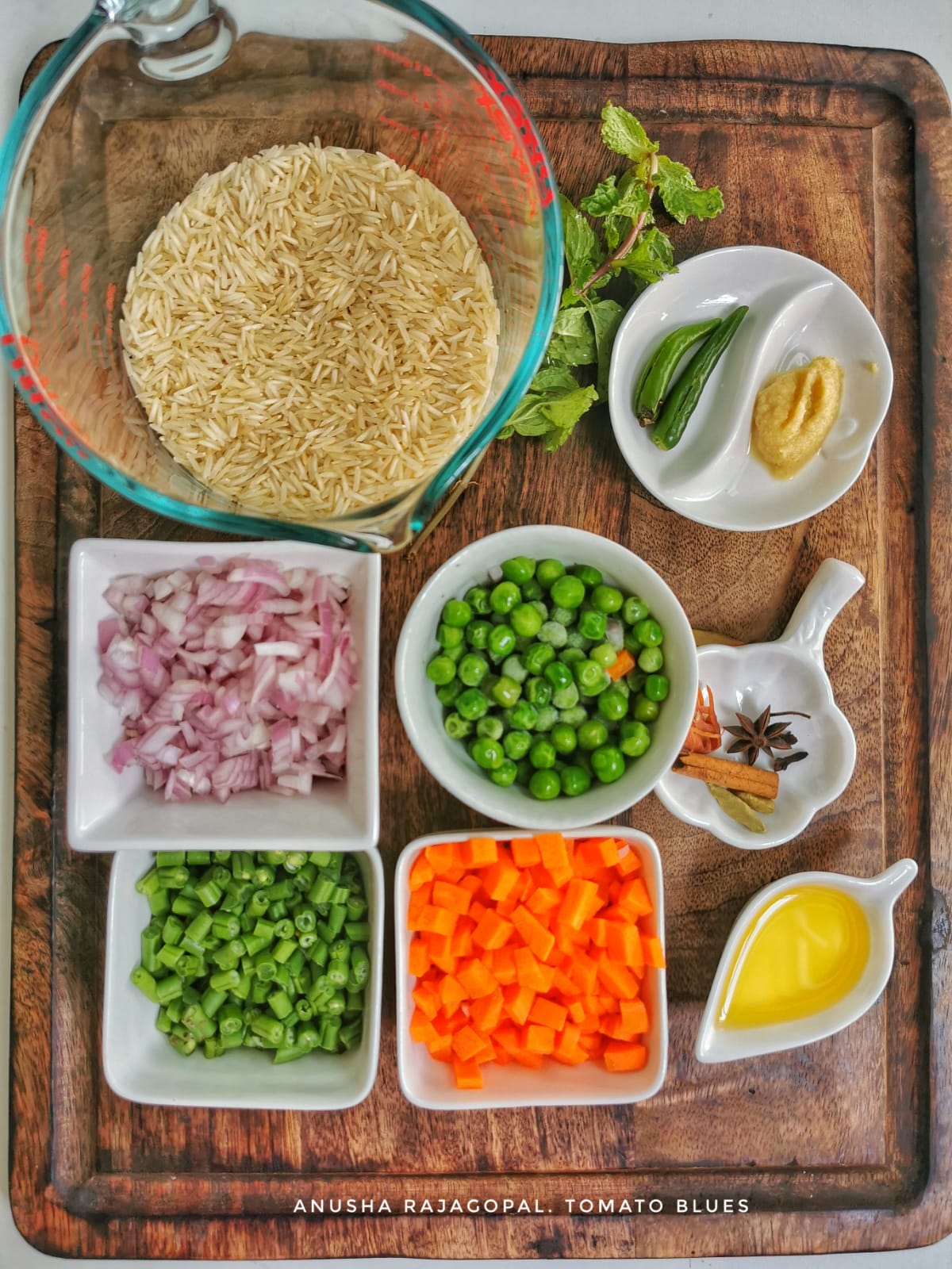 Instant pot veg pulao ingredients