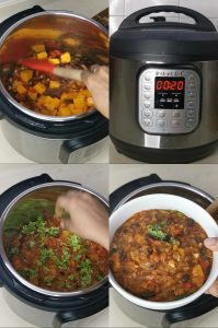 Instant Pot butternut squash chili step by step