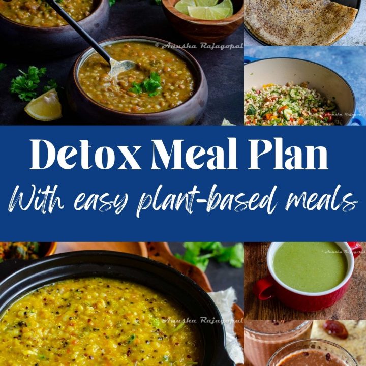 detox meal plan ideas with plant-based meals poster