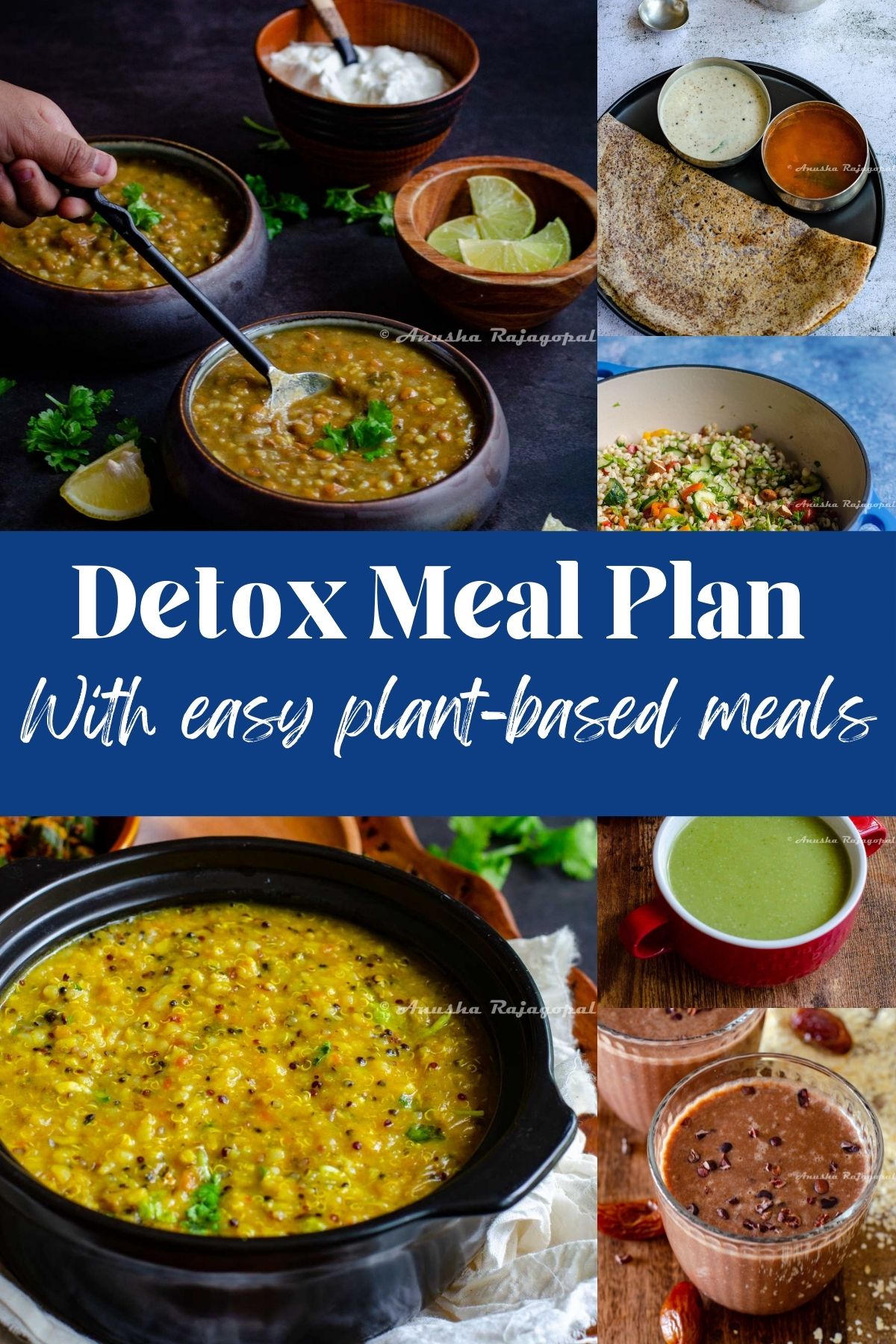 detox meal plan ideas with plant-based meals poster