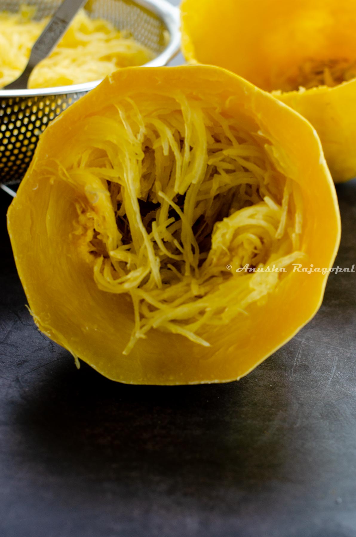 spaghetti squash cooked in a pressure cooker