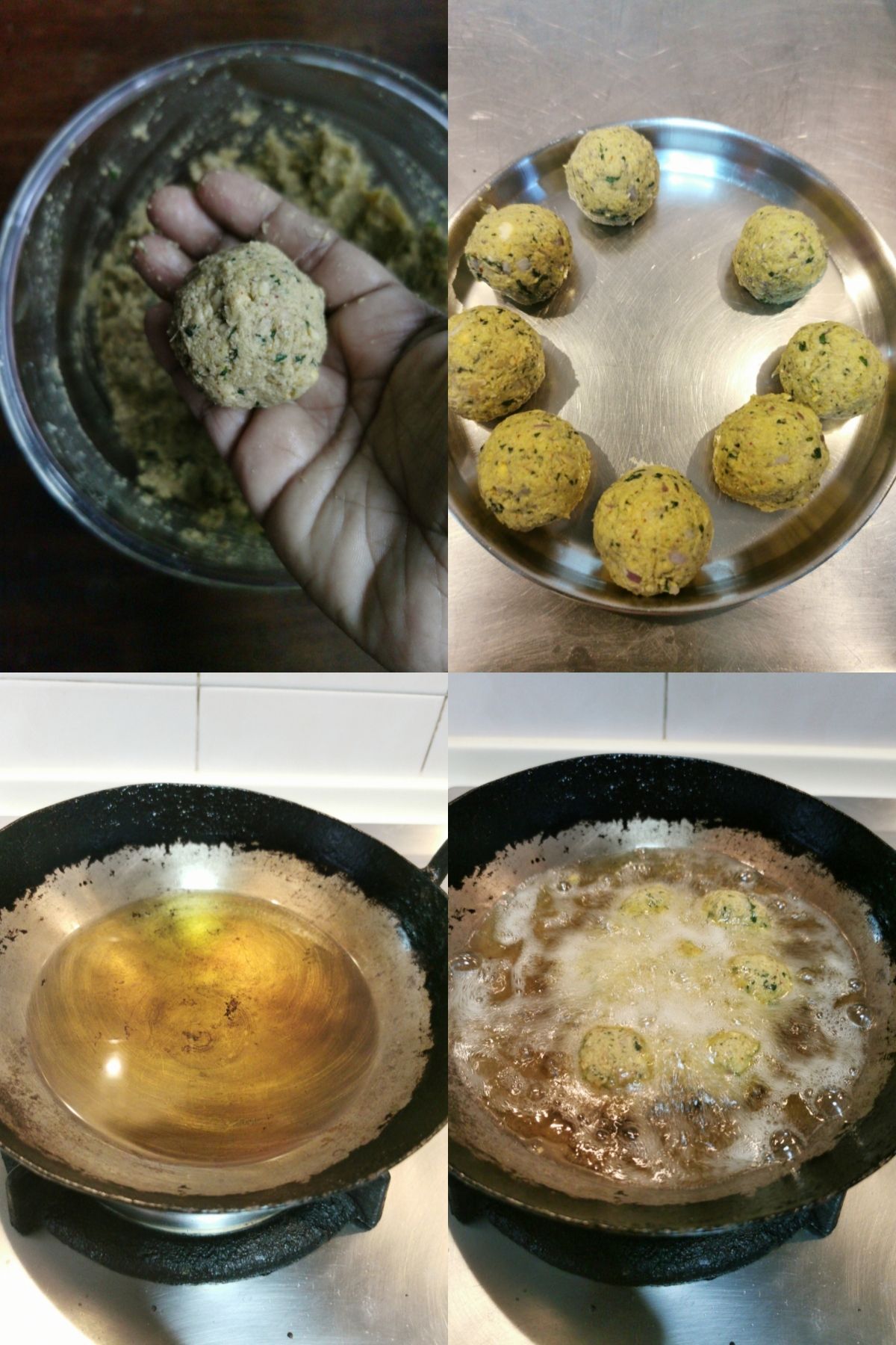 how to shape falafels for deep frying