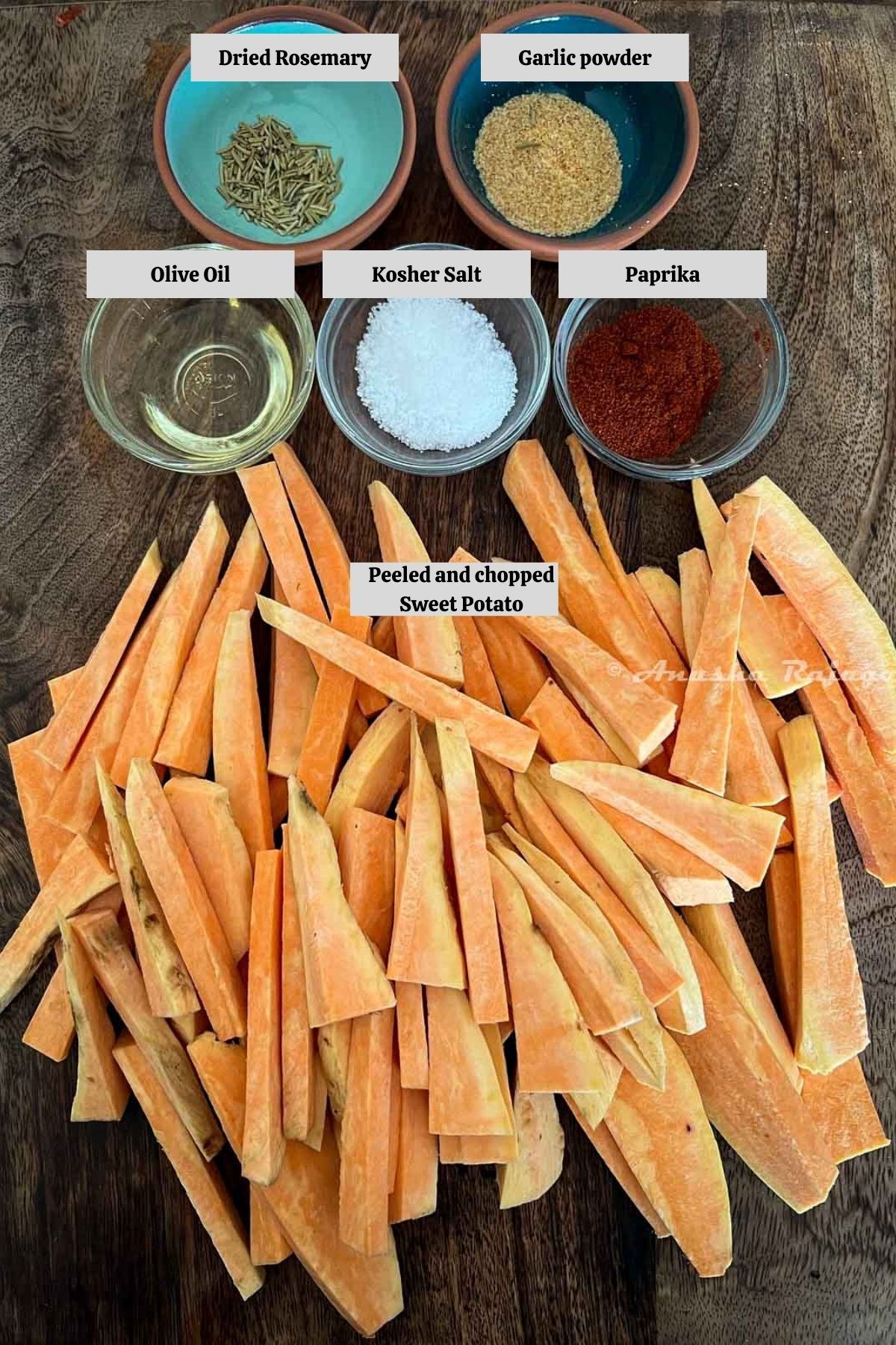 ingredients needed to make sweet potato fries