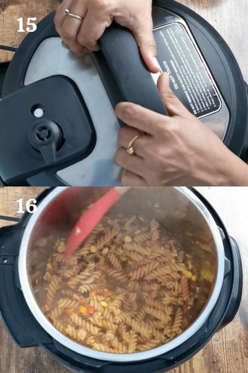 instant-pot-vegetarian-taco-pasta-after-4-minutes-of-pressure-cooking