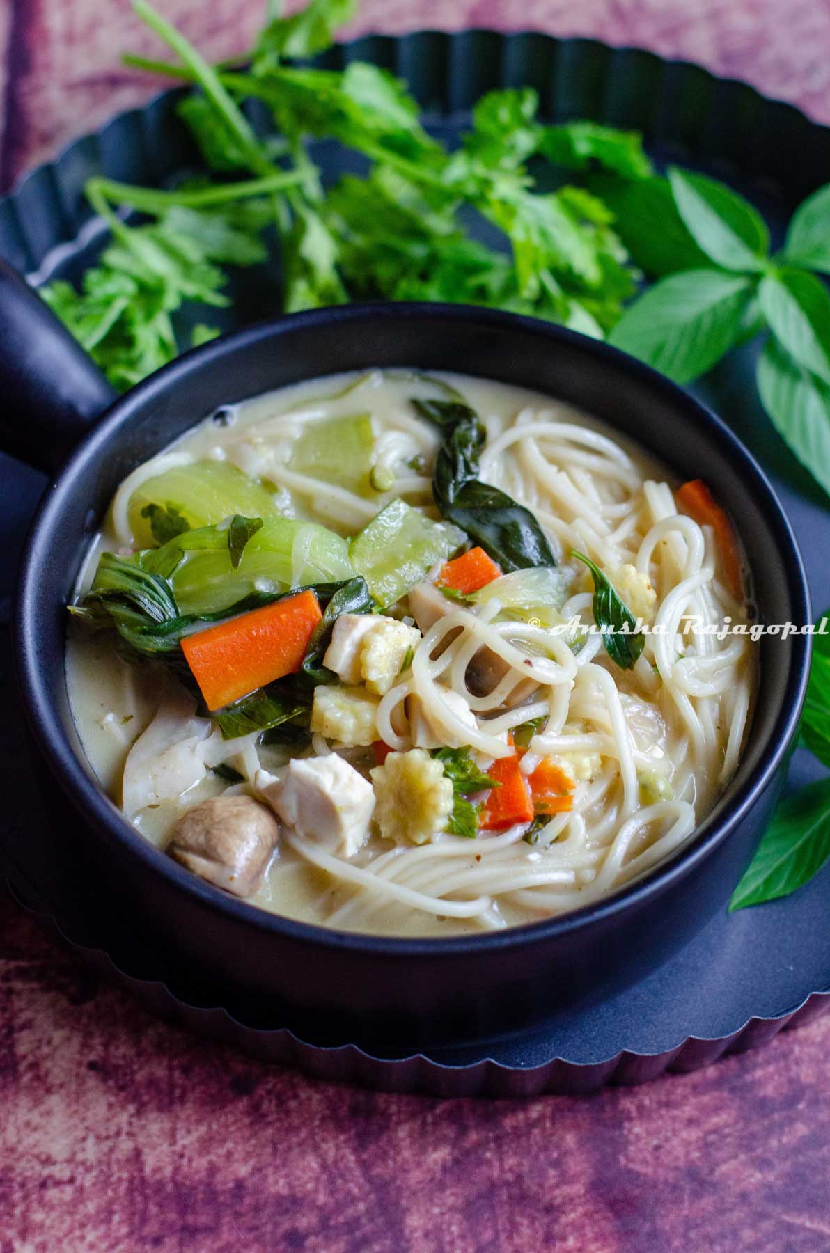 Instant pot vegan Thai noodle soup