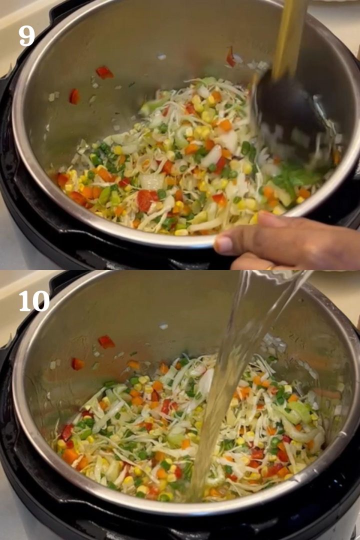 Step by step guide to make vegetable soup in the instant pot