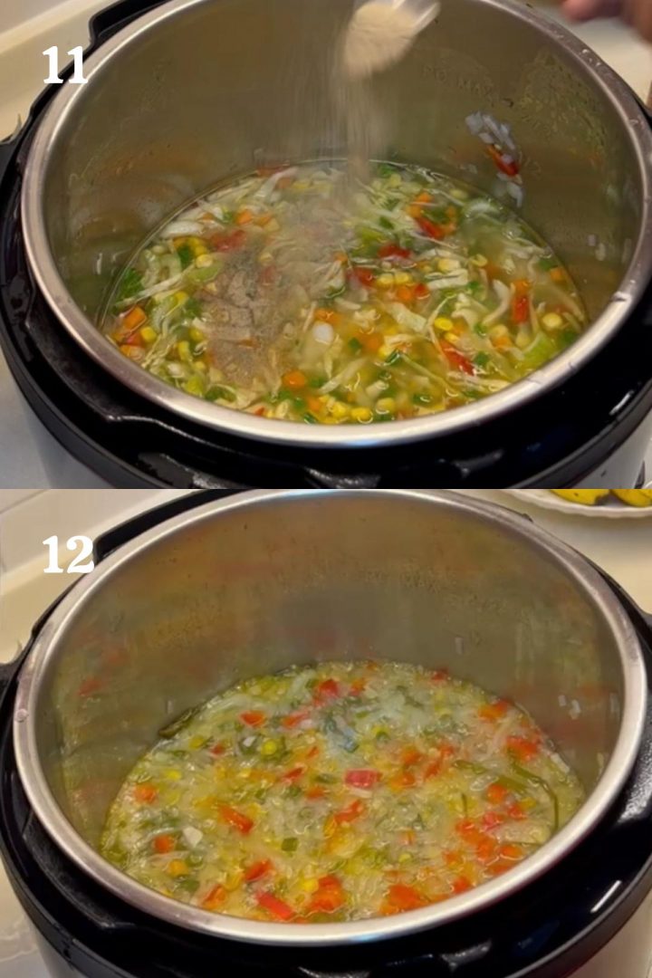 Step by step guide to make vegetable soup in the instant pot