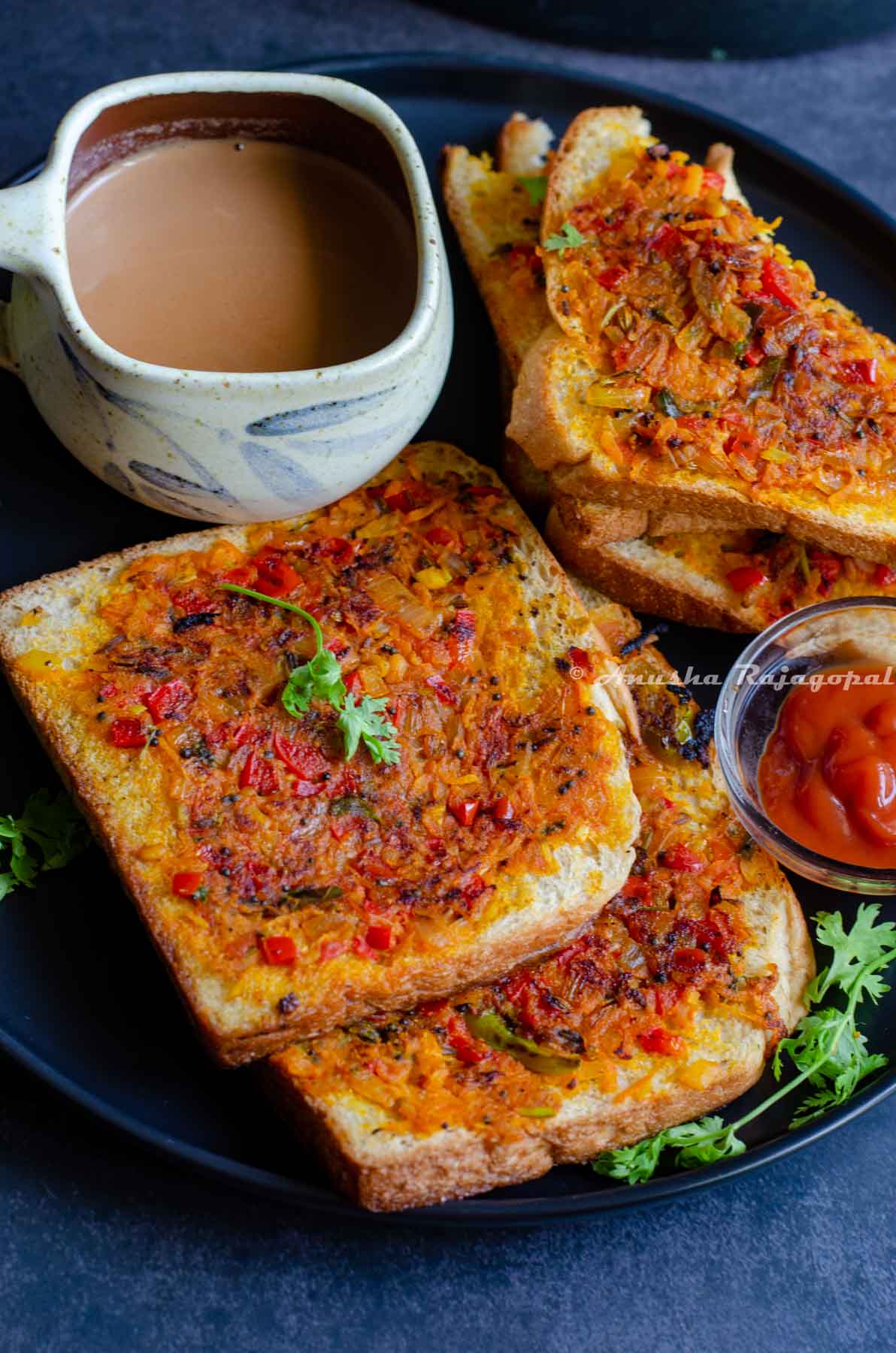 Some masala sandwich toast with Chai