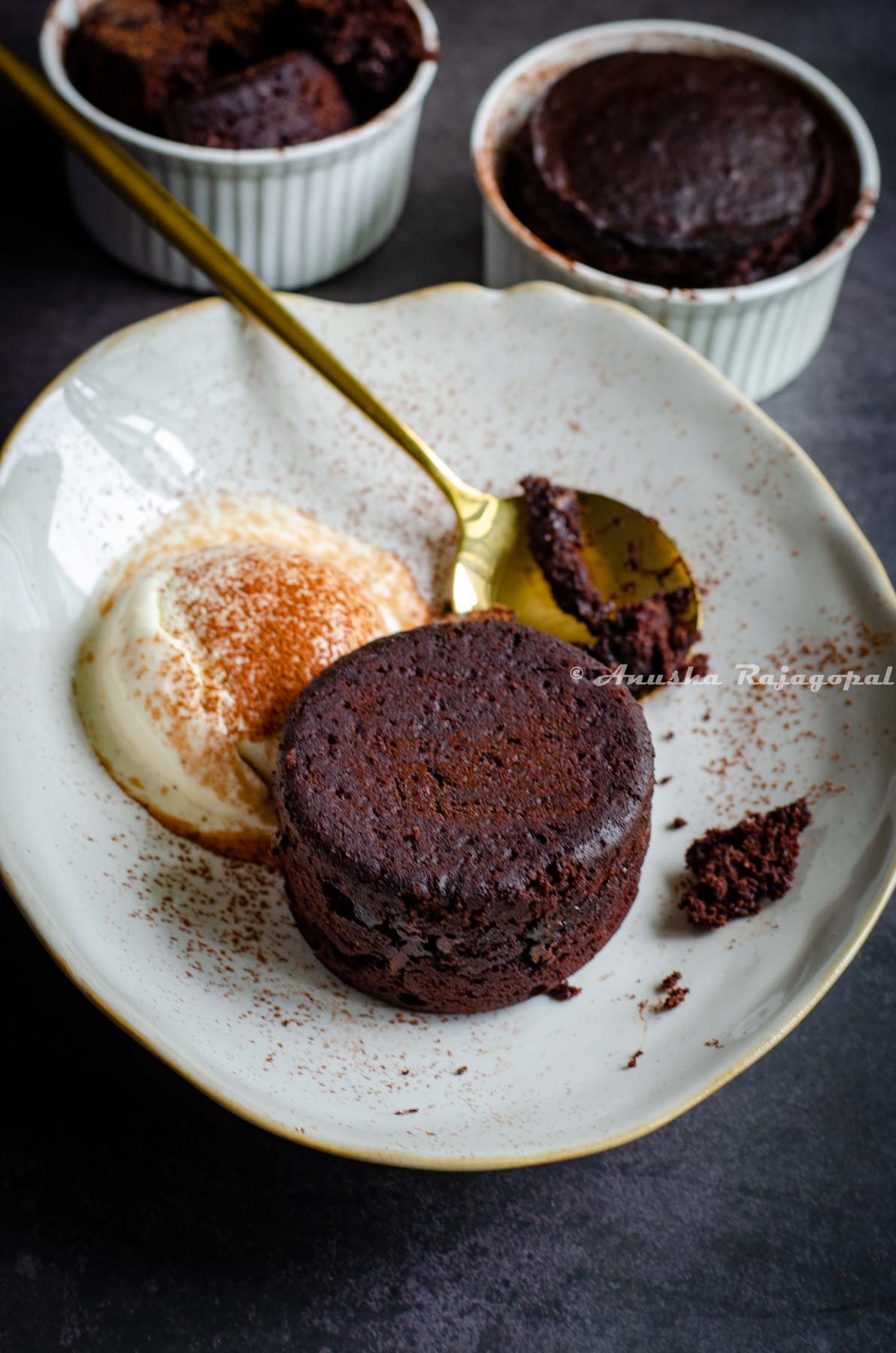 decadent chocolate lava cake served with ice cream