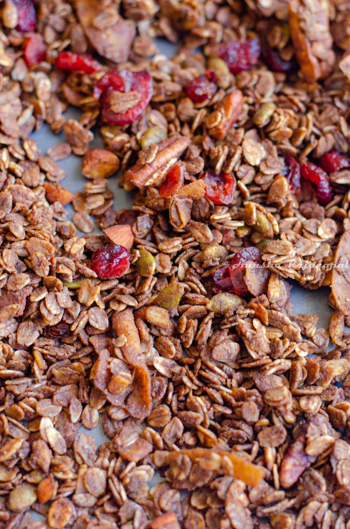easy vegan granola done in the air fryer and ovem