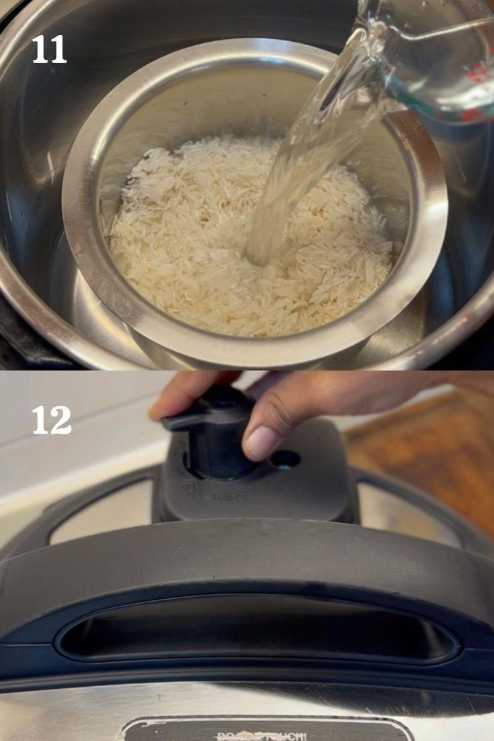 Perfectly cooked basmati rice done in the instant pot