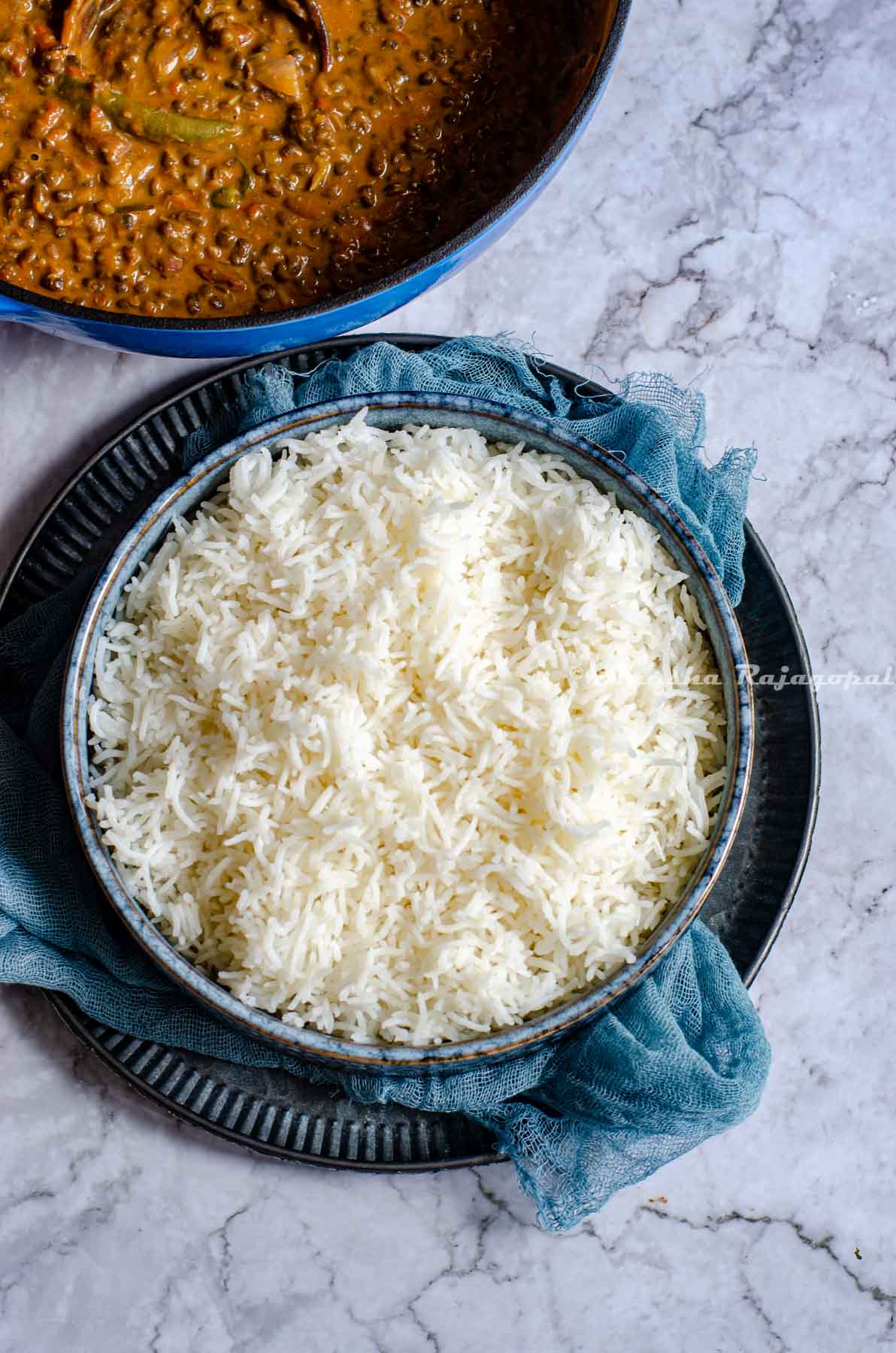 Perfectly cooked basmati rice done in the instant pot