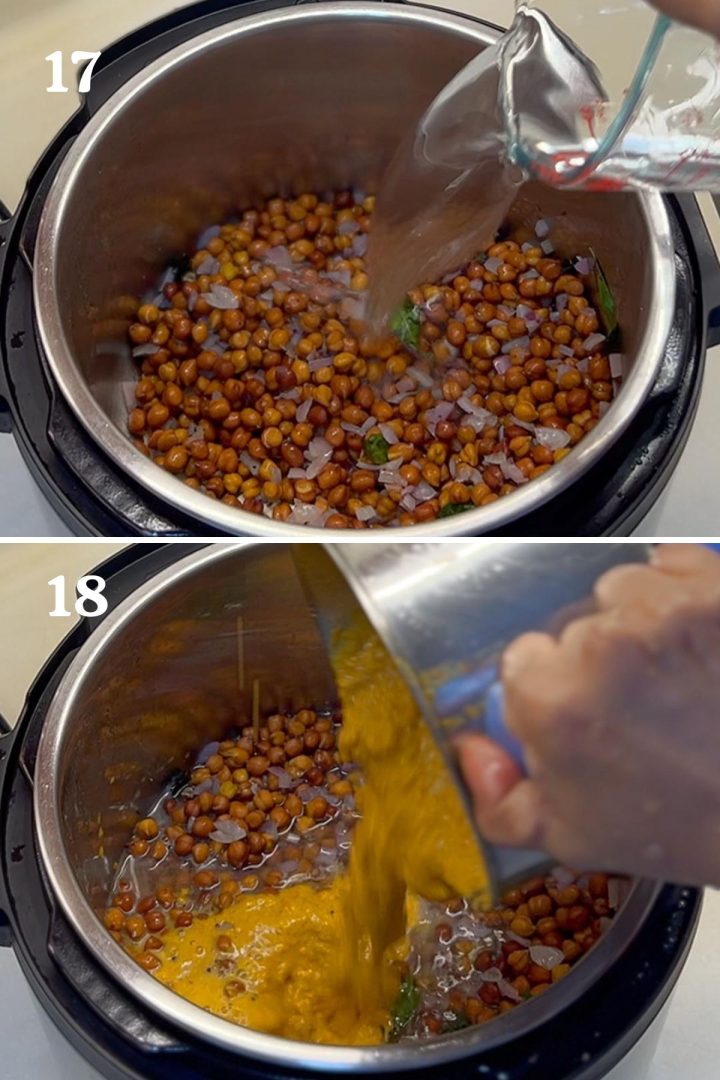 how to make Instant pot Kerala Kadala Curry