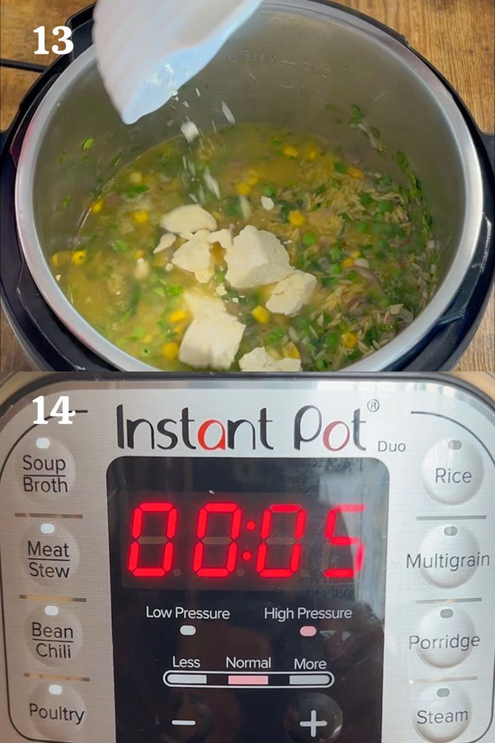 Instant Pot orzo - one pot pasta , a step by step tutorial